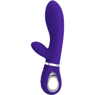 Rabbit-Vibrator Thomas mit Klitorisarm und Griffring Lila