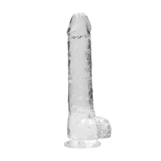 Realistischer Dildo mit Hoden Transparent 19 cm Modell 2