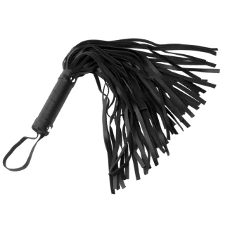 Mini-Flogger aus Kunstleder Schwarz 34 cm