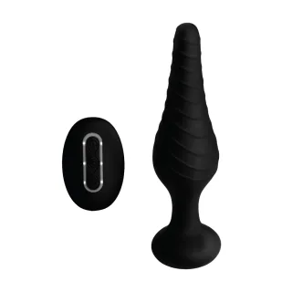 Analvibrator aus Silikon mit Fernbedienung Schwarz 12,1 x Ø 4 cm