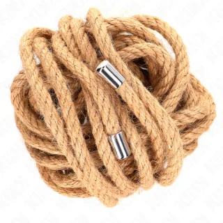 Fesselseil Hanf mit Metallkappen Natur 5 Meter