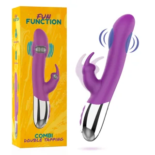 Rabbit-Vibrator Combi Double Tapping Violett 21 x 3,5 cm
