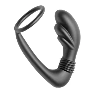 Prostata-Vibrator Cobra mit Penisring Schwarz