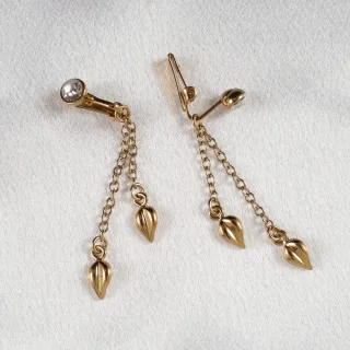 Vulva-Clips mit Blättern, gold
