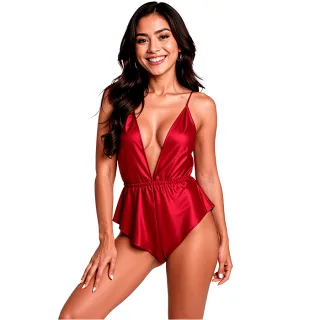 Body Passion Woman Sensie aus Satin Burgunderrot S/M