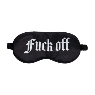 Satinmaske Fuck Off Schwarz 20,5 cm