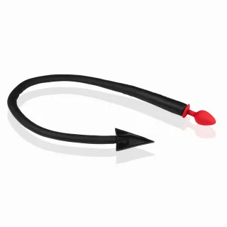 Analplug Silikon mit Teufelsschwanz Schwarz 5 x Ø 3,3 cm