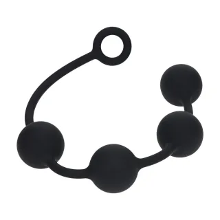 Analkette aus Silikon rund Schwarz XXL Ø 5 cm