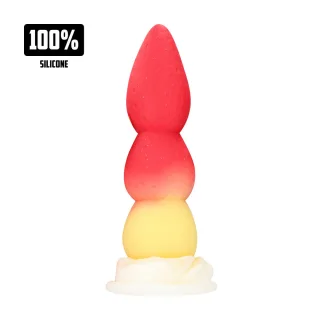 Analplug Whipped Berry Silikon Rot/Weiß 18 x Ø 5,5 cm