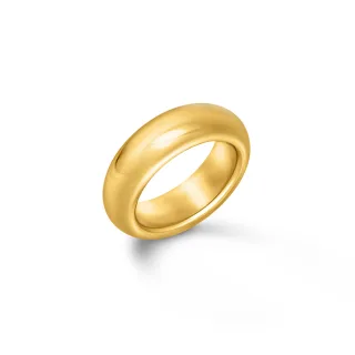 Donut Eichelring aus Edelstahl Goldfarben 25 mm