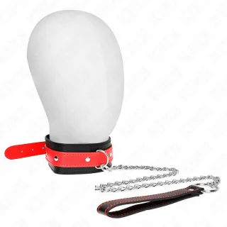Fetisch-Toy KINK Halsband mit rotem Streifen Schwarz 43 x 5 cm