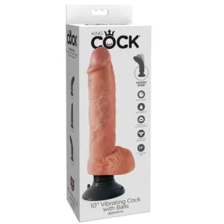 Vibrator Realistisch mit Hoden Natur 25,5 cm