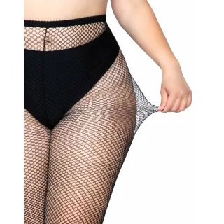 Strumpfhose aus Netz Schwarz Übergröße