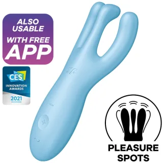 Vibrator Threesome 4 mit drei Armen und App Blau