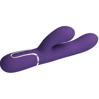Rabbit-Vibrator 4-in-1 mit Stoß- und Nickfunktion Lila 22,6 x 3,4 cm