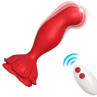 Analplug Roso mit Vibration Rot 12 x 3,2 cm