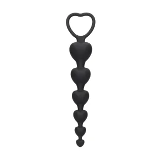 Analkette Herz Schwarz 14,3 x Ø 2,8 cm
