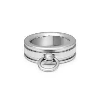 Massiver Ring der O Fingerring, Sklavenring, mit Design, 22 mm