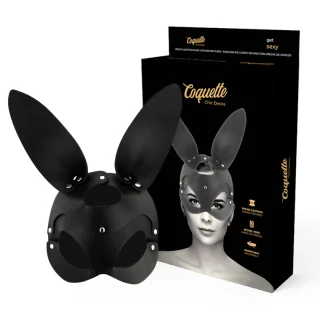 Maske Chic Desire Hasenohren veganes Leder Schwarz