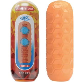 Masturbator Twin Balls Venus-X im Becher Orange