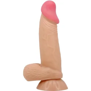 Realistischer Dildo Sliding Skin mit Saugfuß Natur 19,4 cm