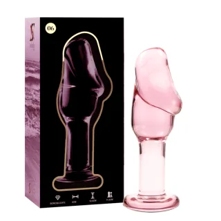 Analplug Nebula Modell 6 aus Glas Rosa 12,5 x 4 cm