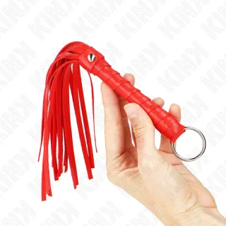 Fetisch-Toy KINK Peitsche als kurzer Flogger Rot 28 cm