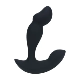 Prostata-Vibrator aus Flüssigsilikon mit zwei Motoren und Fernbedienung Schwarz Modell 2