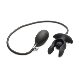 Analplug Dunkle Perle aufblasbar vibrierend mit Fernbedienung Schwarz 10,4 x Ø 11,4 cm