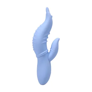 Rabbit-Vibrator Seahorse Siren gewellt mit Wärmefunktion Hellblau 12,2 x Ø 4,8 cm