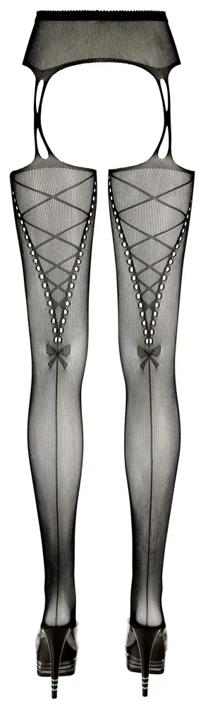 Strapsstrumpfhose in Strapsgurt-Optik Schwarz