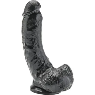 Realistischer Dildo mit Kugeln Schwarz 20,5 cm