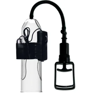 Penispumpe Alexander mit Vibration und Schnellablass Transparent