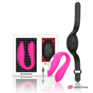 Paarvibrator Watchme Dual Pink mit Uhr Schwarz