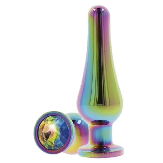 Analplug Twilight mit Stein Mittel Bunt 8,5 x Ø 1,5 cm