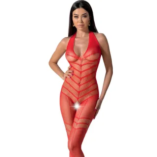 Bodystocking Passion Woman mit Pfeilstreifen Rot Einheitsgröße