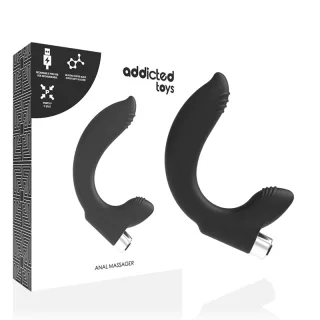 Prostata-Vibrator Gerippt Schwarz 11 cm