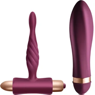 Sextoy-Set Dare Twisted Vibrator und Analplug für Anfänger Burgund