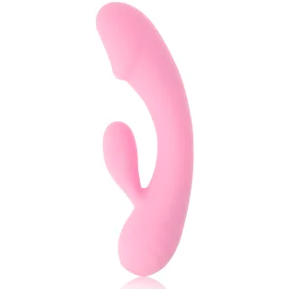 Rabbit-Vibrator Ron aus weichem Silikon mit 12 Modi Rosa 17,5 x 3,7 cm