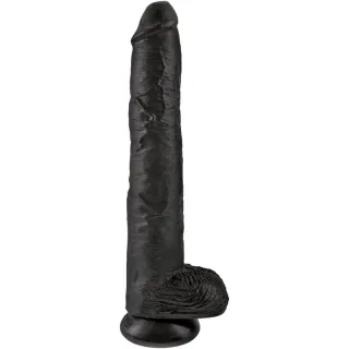 Dildo Realistisch mit Hoden Schwarz 30,5 x 6 cm