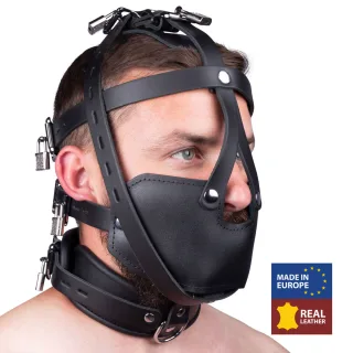 Ledermaske Schwarz