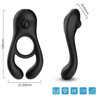Penisring Veyron Doppelpower für Paare Schwarz 12 cm