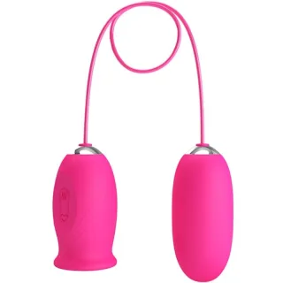 Auflegevibrator Daisy mit Zungenaufsatz und Vibro-Ei Rosa