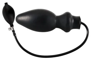 Inflatable Latex-Analplug Aufpumpbar Schwarz