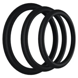 Penisring-Set Gummi 3er-Pack Schwarz 5,1 x Ø 5,1 cm