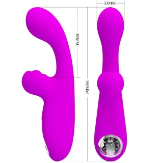 Rabbit-Vibrator Skylar mit 10 Modi und USB-Ladung Lila 19 x 3,3 cm