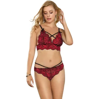 BH-Set Spitze Rot und Schwarz S/M