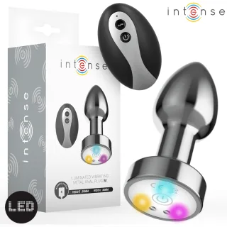 Analplug Metall LED mit Fernbedienung M 8,9 x 3,8 cm