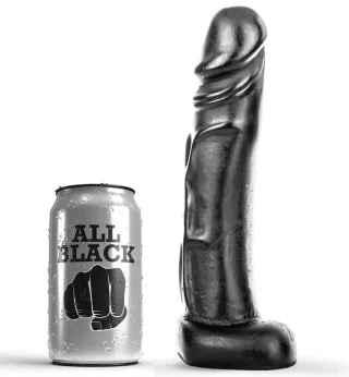 Dildo realistischer All Black Schwarz 22 x 5 cm
