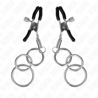 Nippelklemmen mit drei O-Ringen Schwarz 6 cm